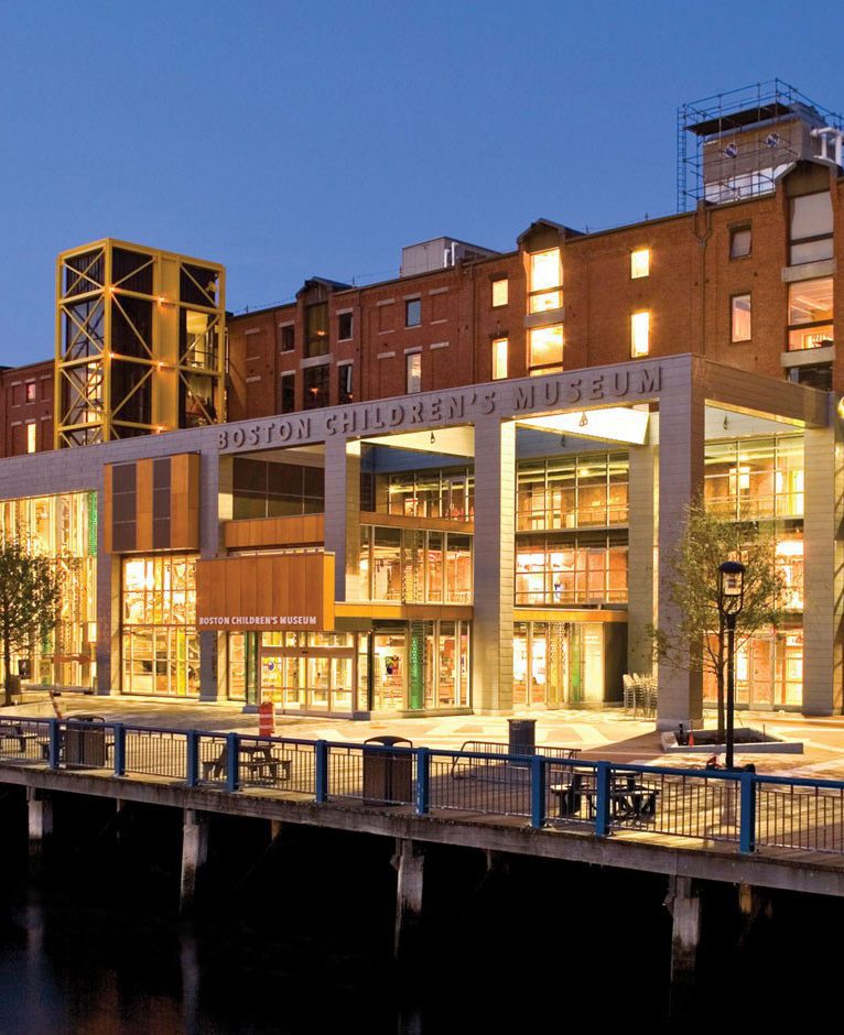 the Boston children's Museum at night