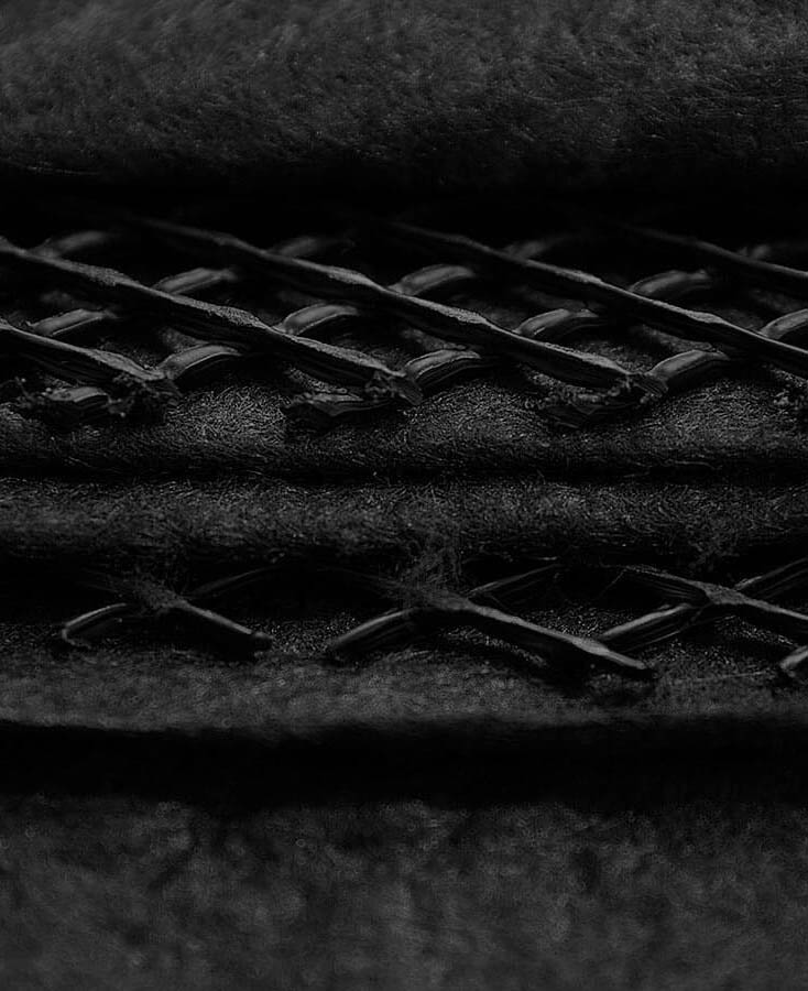 up close of woven black material