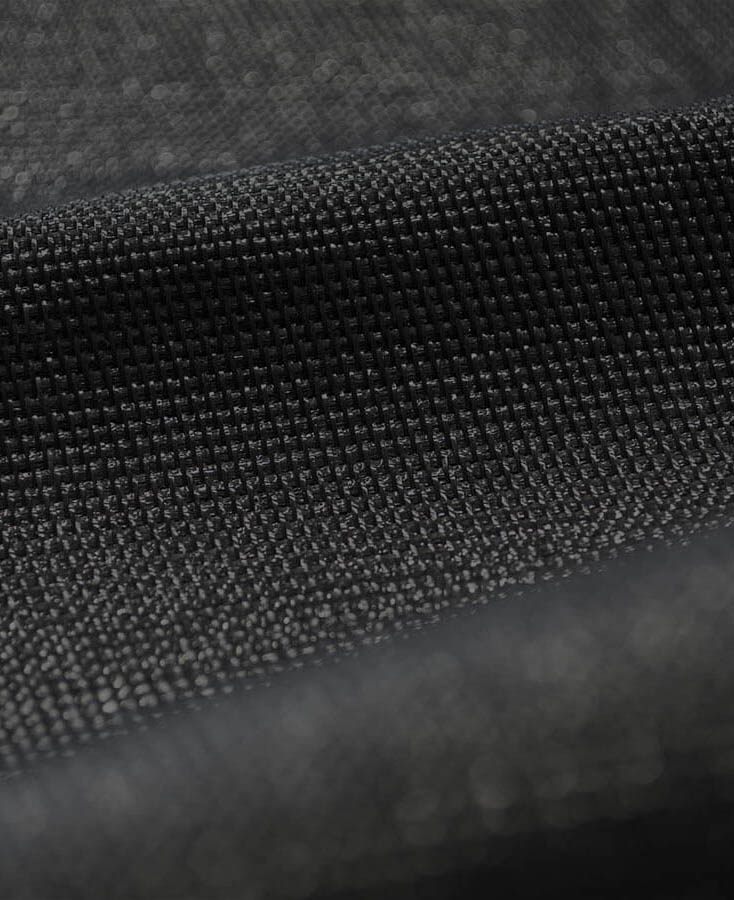 up close of woven black material