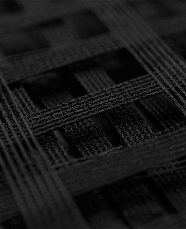 up close of woven black material