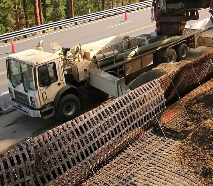 large truck parked on the side of road