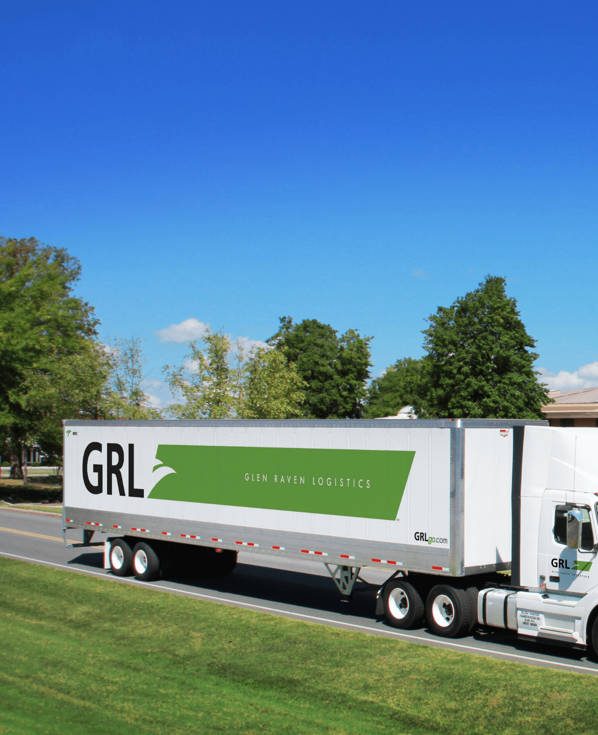 glen raven truck drives on the highway