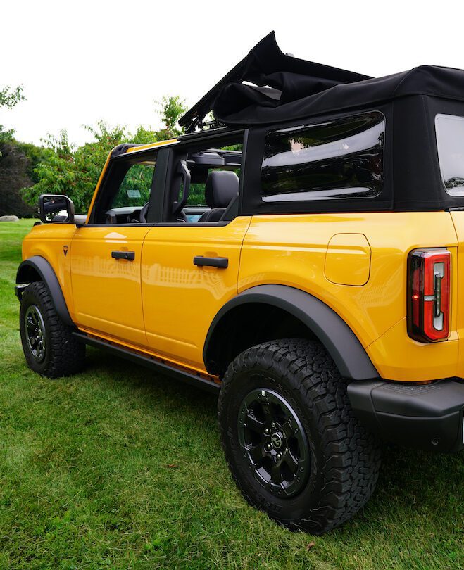 a yellow Ford car