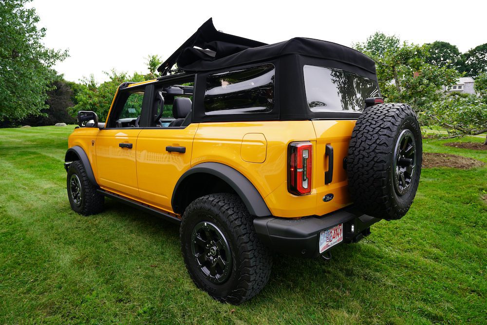 A yellow Ford car