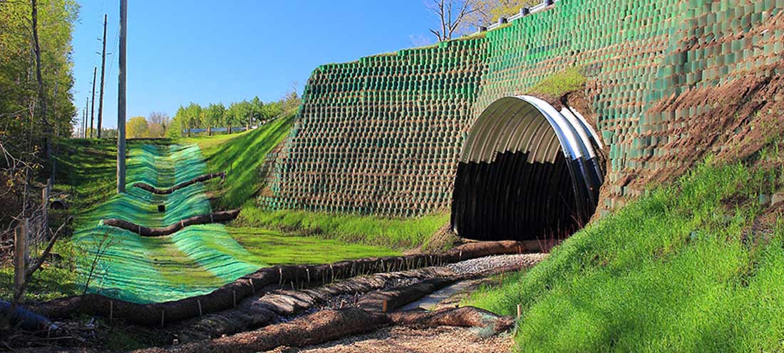 tunnel under road with green infrastructure